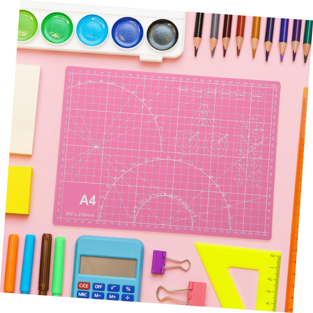 A4 Craft Cutting Mat for Engraving Projects, Pink PVC Board