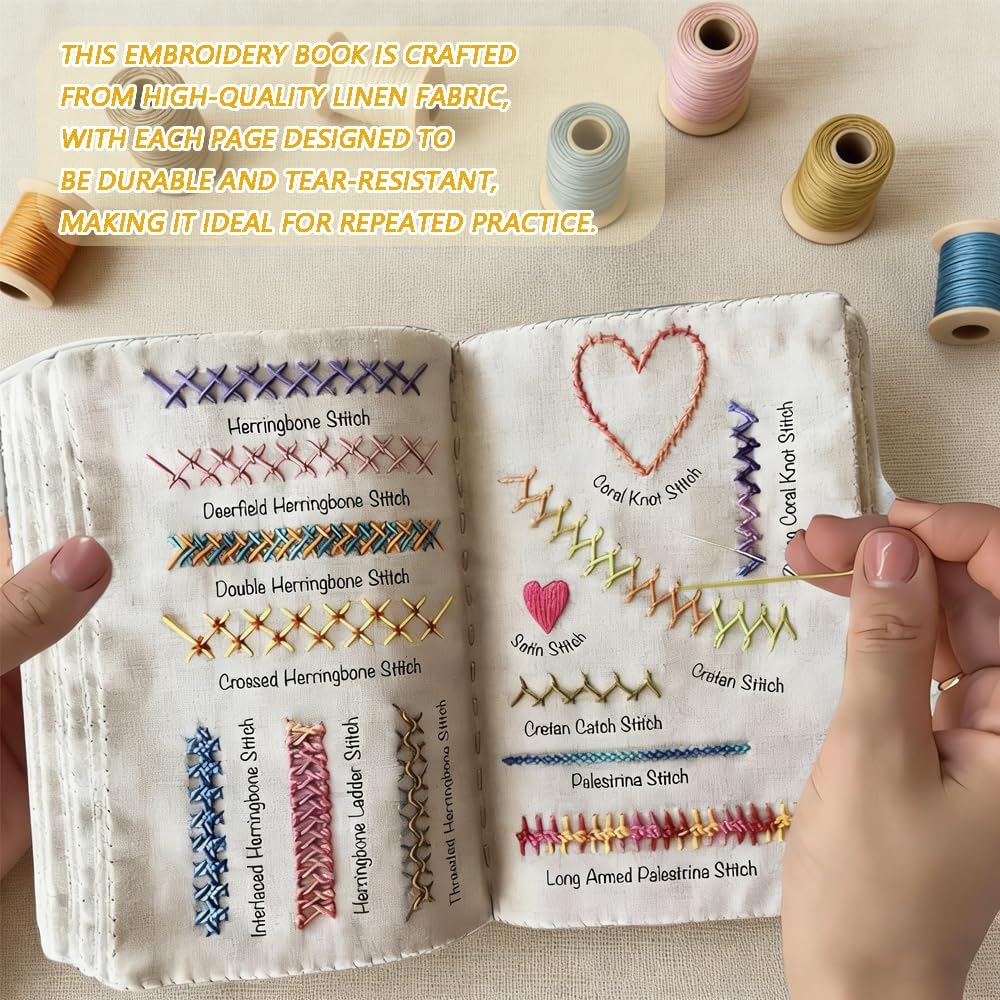 OYSMY Embroidery Stitch Book Kit,2026 New Embroidery Kit with 86 PCS