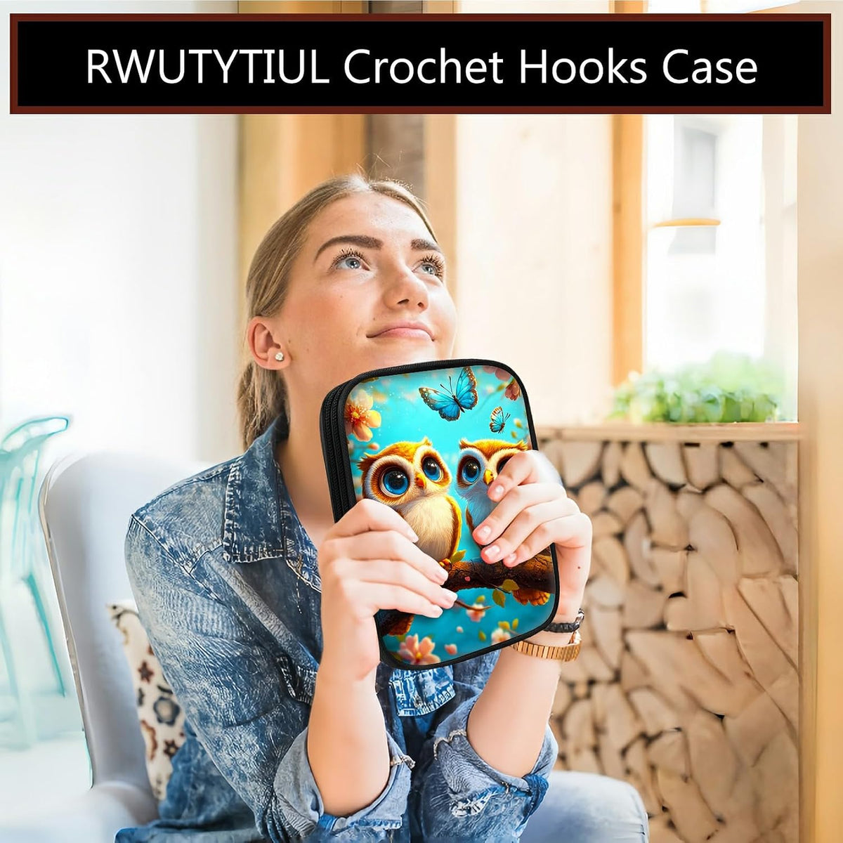 RWUTYTIUL Crochet Hook Case, Small Knitting Needle Storage Organizer