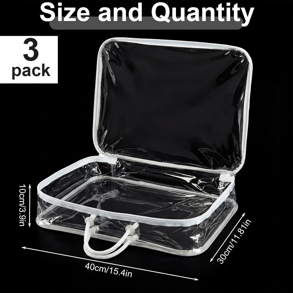 Shinylin 3 Pack Clear Yarn Storage Bags Bulk, Yarn Organizers, White