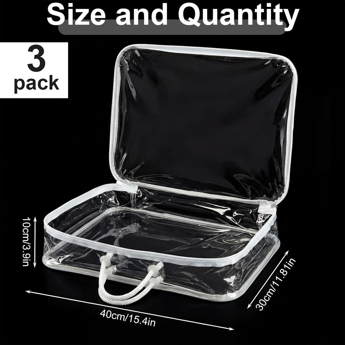 Shinylin 3 Pack Clear Yarn Storage Bags Bulk, Yarn Organizers, White