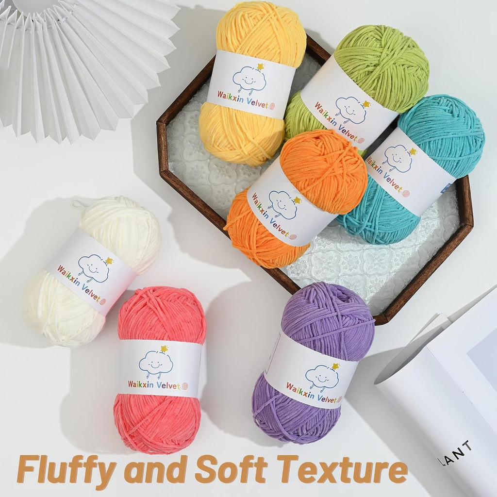4 Pack Fluffy Chenille Yarn for Crocheting, Baby Yarn for Crocheting