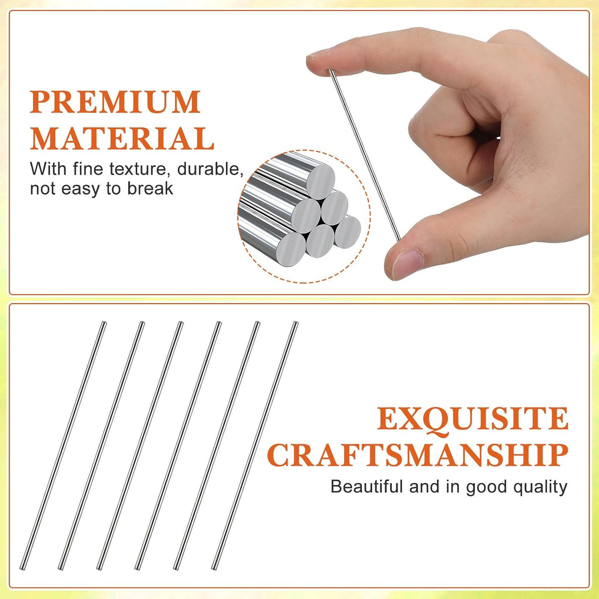 20pcs Metal Blocking Rods, Round Steel Board Pegs Set