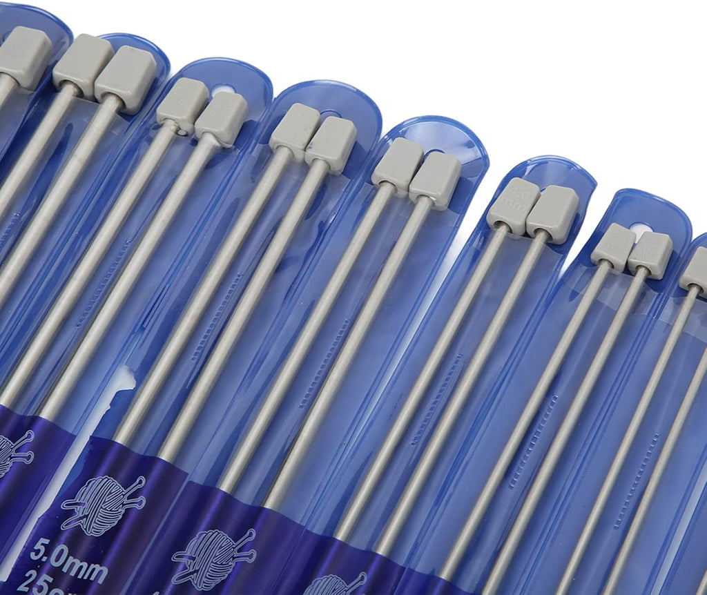 11 Pairs of Stainless Steel Knitting Needles, Metal Knitting Needles
