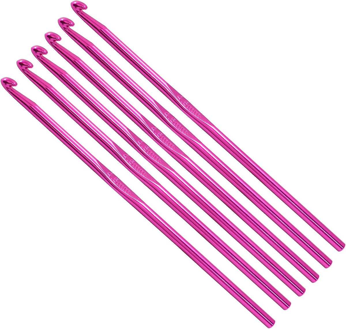 Auvotuis 4.5mm US Size 7 Aluminum Crochet Hook Knitting Needles, 6Pcs