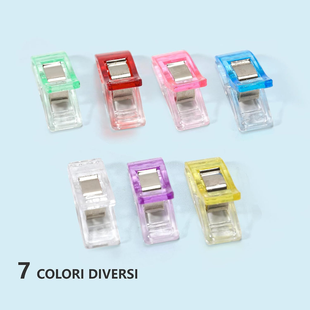 Pack of 50 Sewing Clips, Fabric Clips, Colourful Plastic Clips for