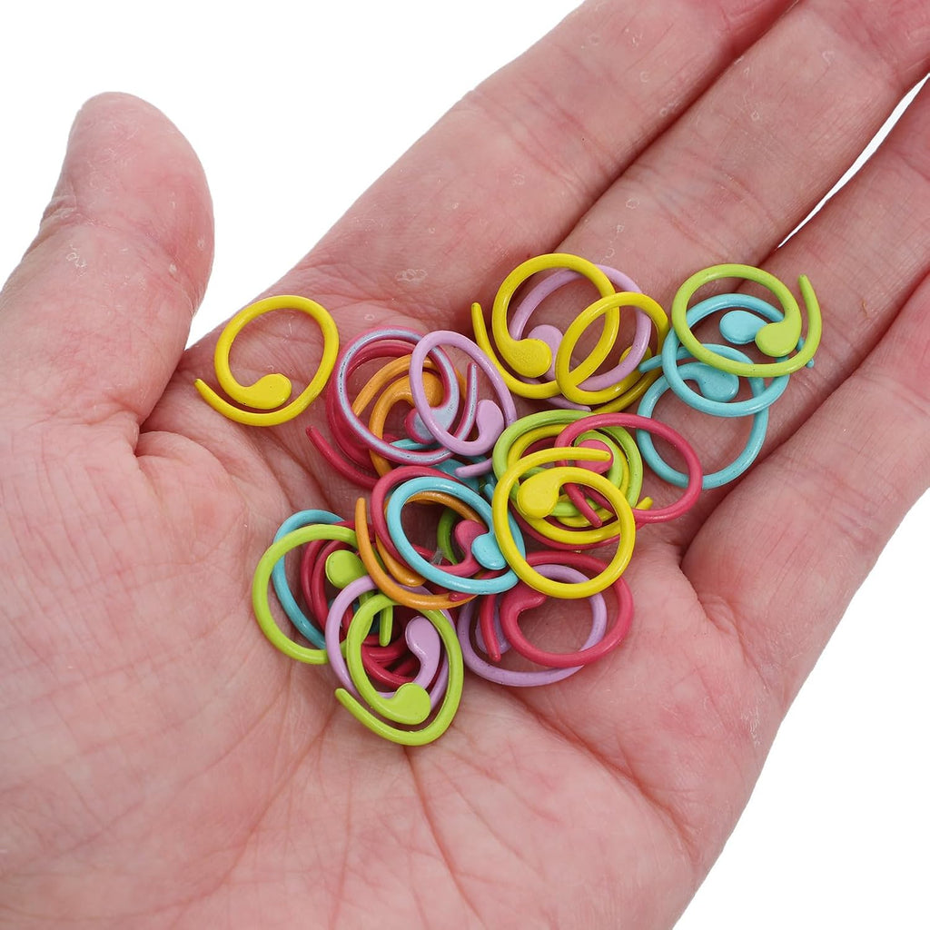 50pcs Copper Spiral Split Ring Stitch Markers for Knitting