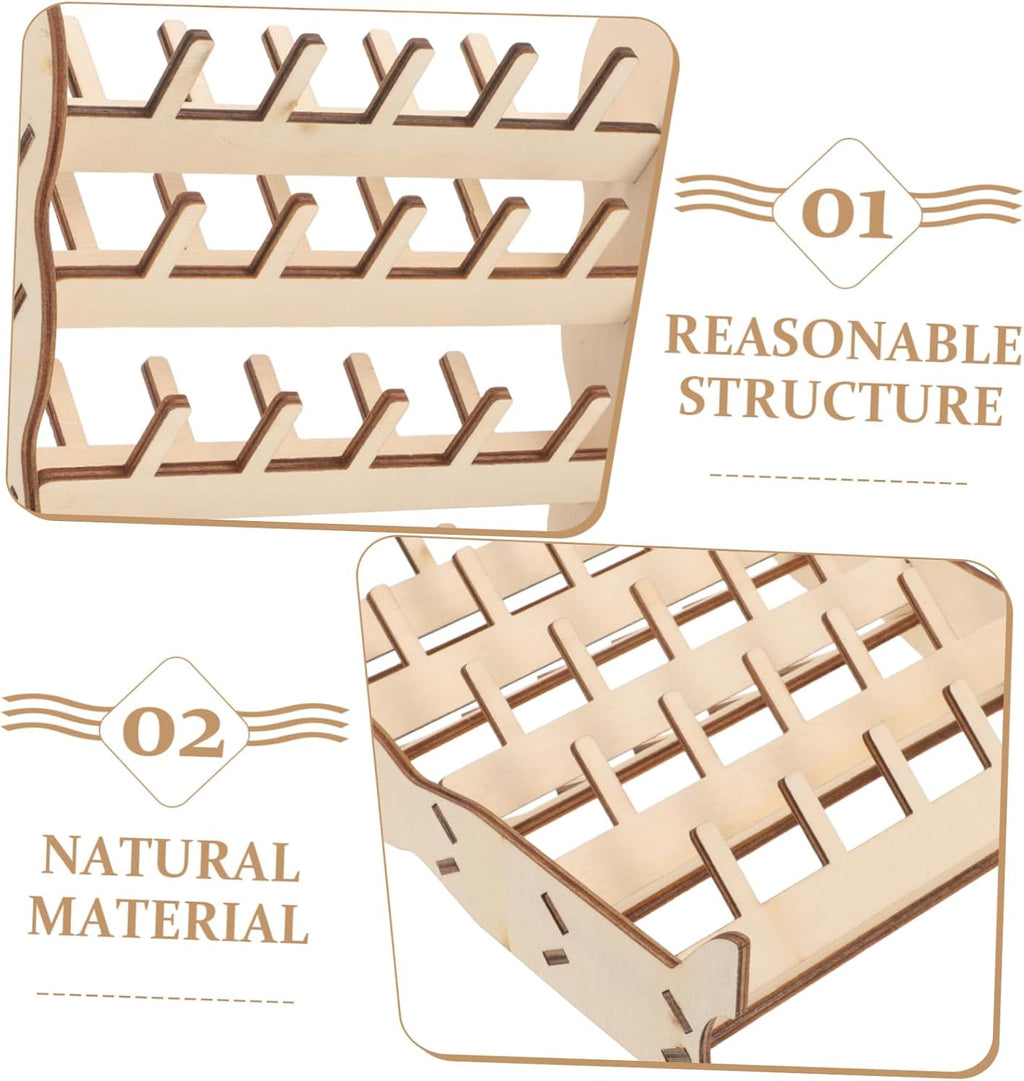 LIOOBO Wooden Thread Spool Rack for Sewing Braiding Craft Embroidery