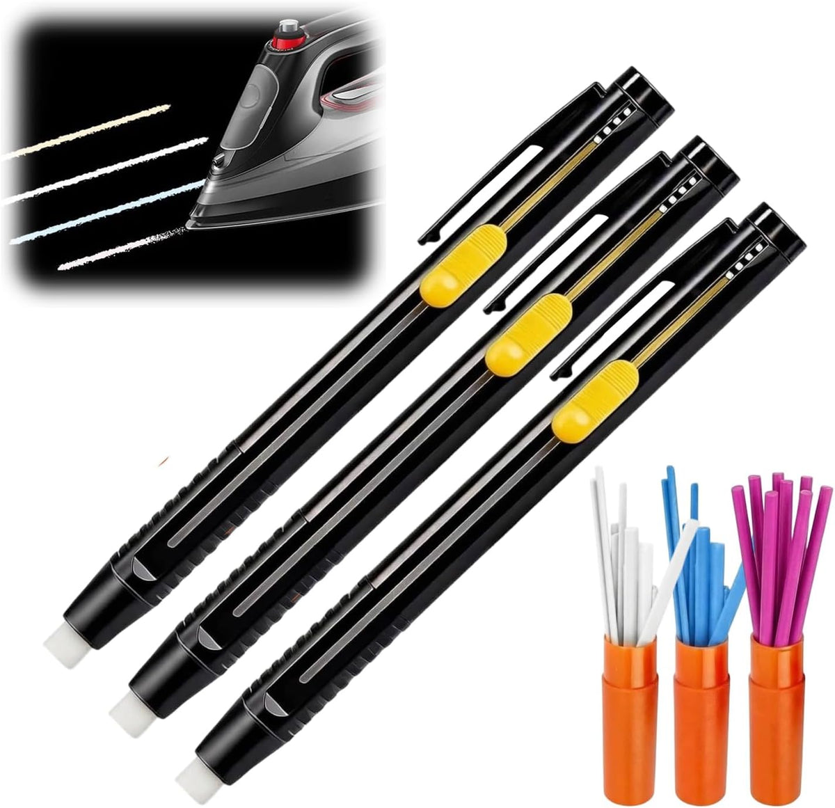 Heat Erasable Fabric Marker for Sewing, Fabric Marking Pens with 60