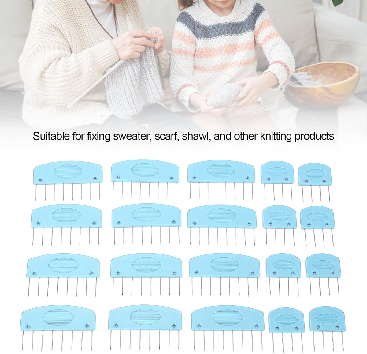 Asixxsix 20PCS Knit Blocking Pins Kit 0.8 inch Pin (Sky Blue)
