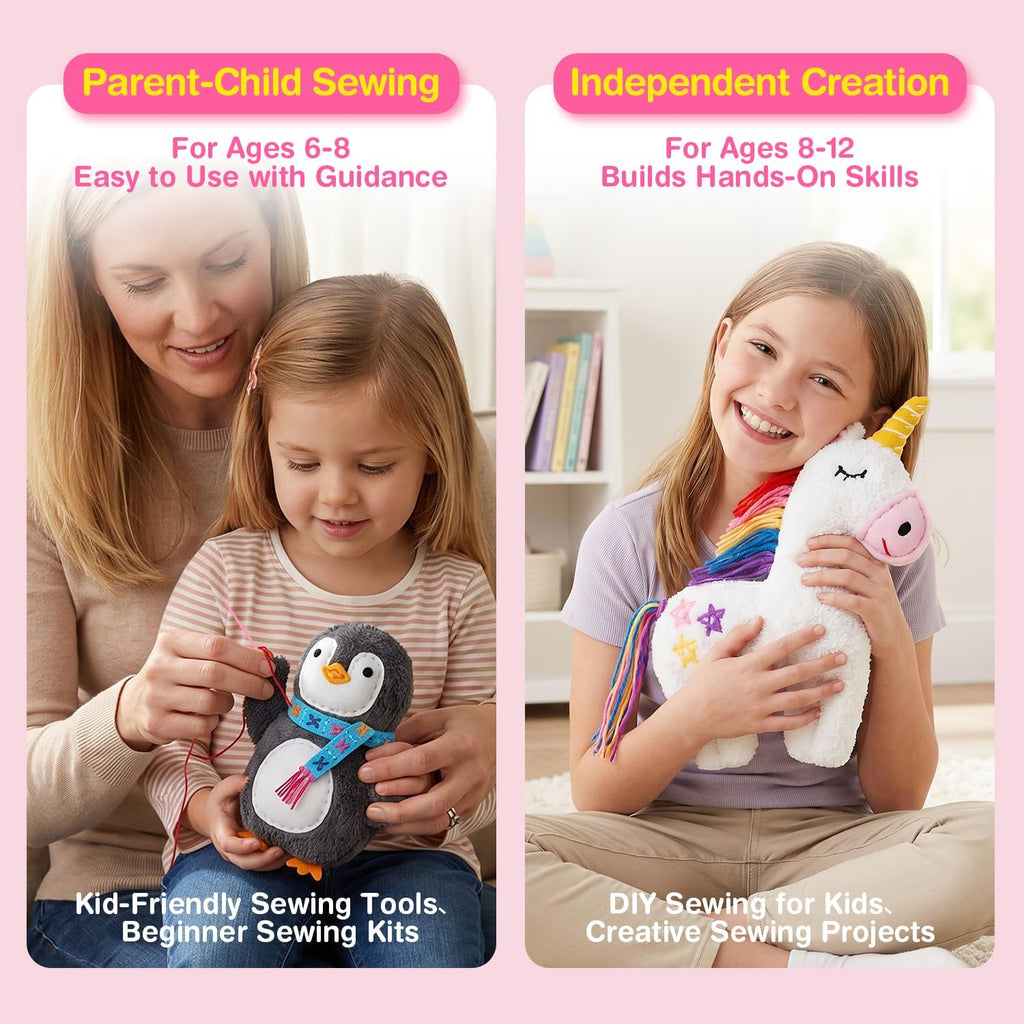 Avenir My First Sewing Kit for Kids 6-8, Unicorn Stuffed Animal Craft