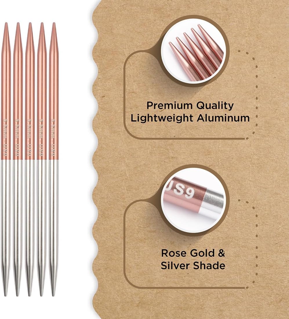 Knitter’s Pride Rosemist Double-Point Needle 8”(20cm) - US 9(5.5mm)