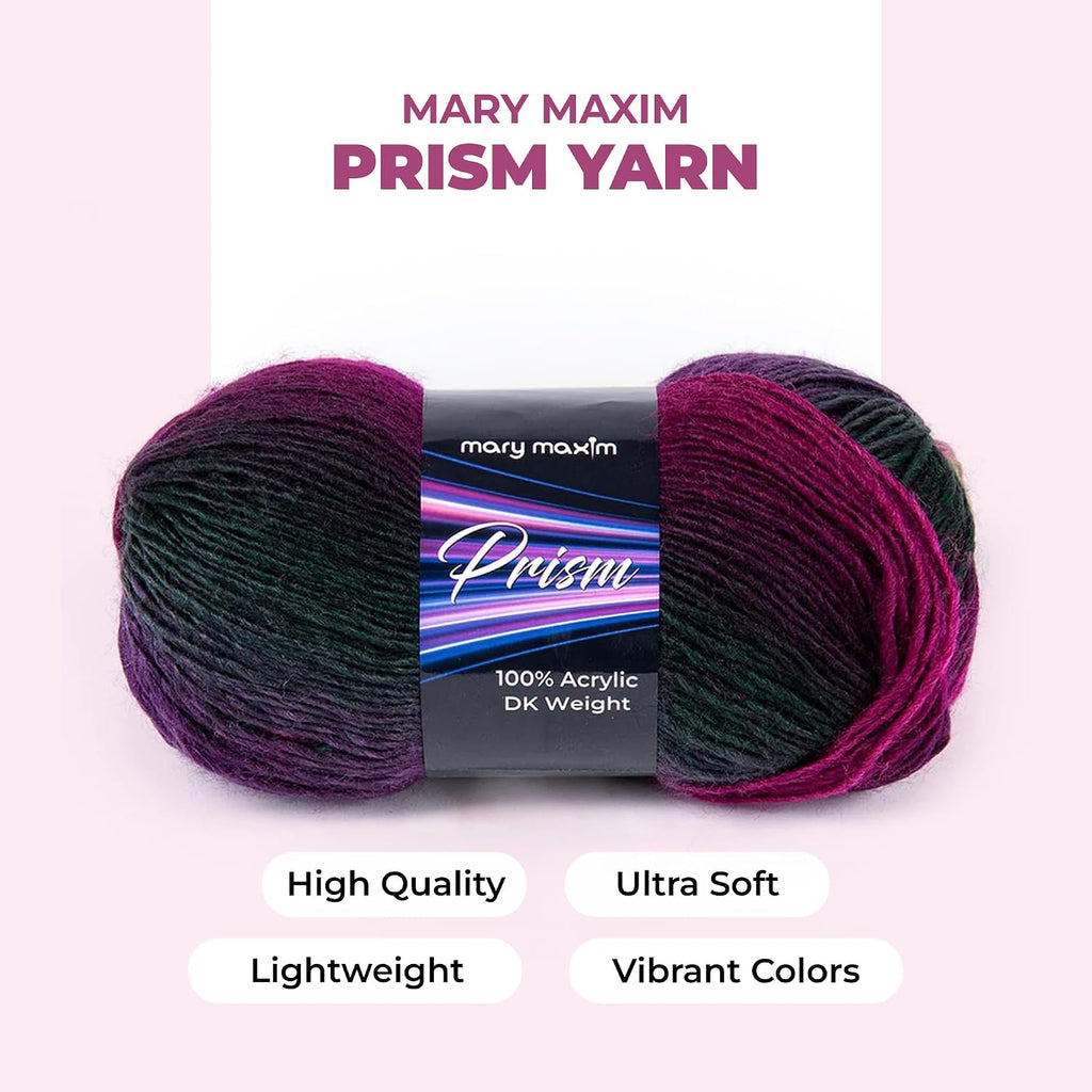 Mary Maxim Prism Yarn, Acrylic Multicolor DK Yarn, 290 Yards