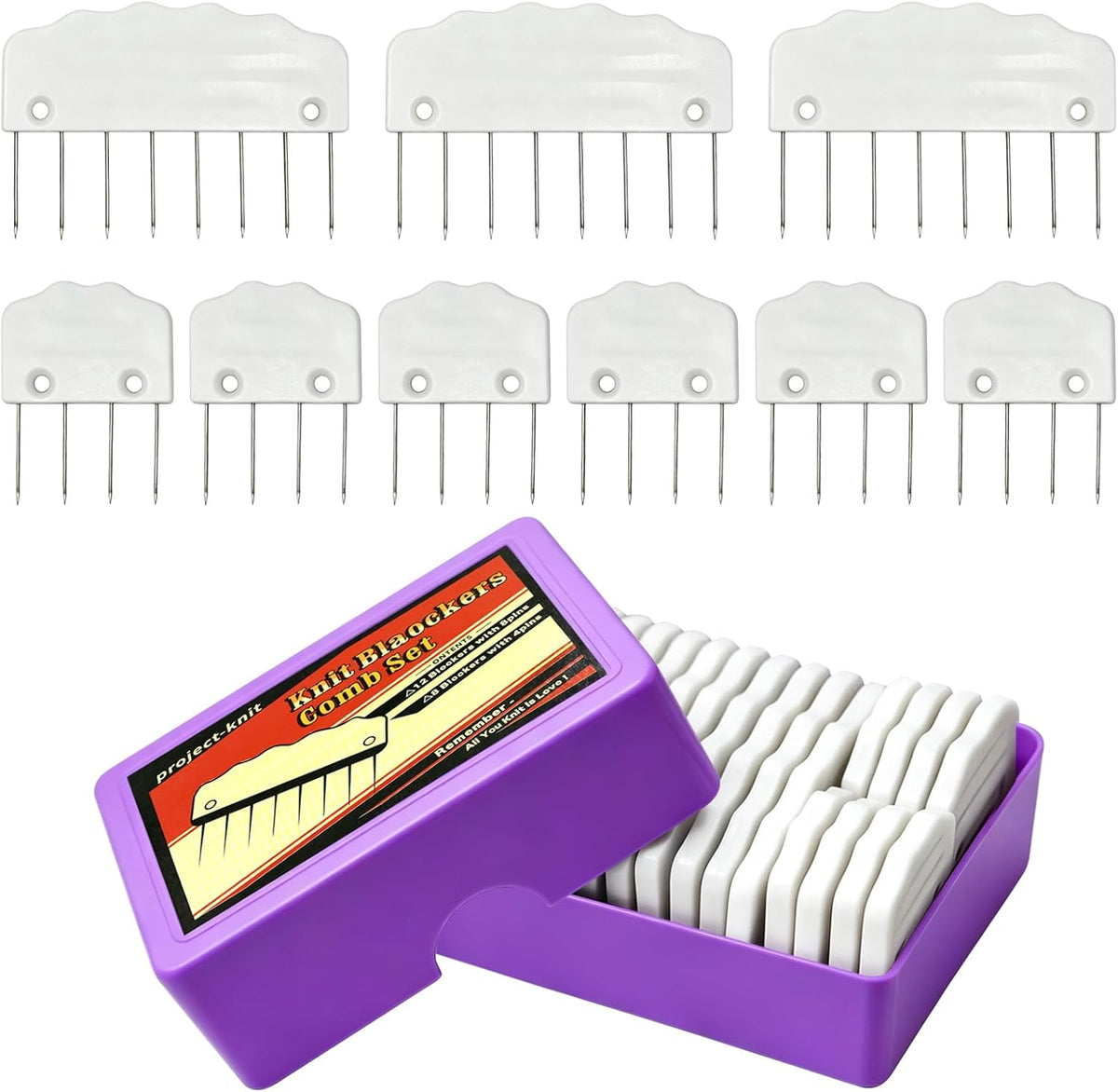 20PCS Knit Blocking Pins Kit, Knit Blocking Combs for Blocking