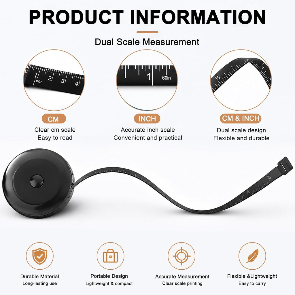 GDMINLO 2 Pack Tape Measure Retractable Measuring for Body Fabric
