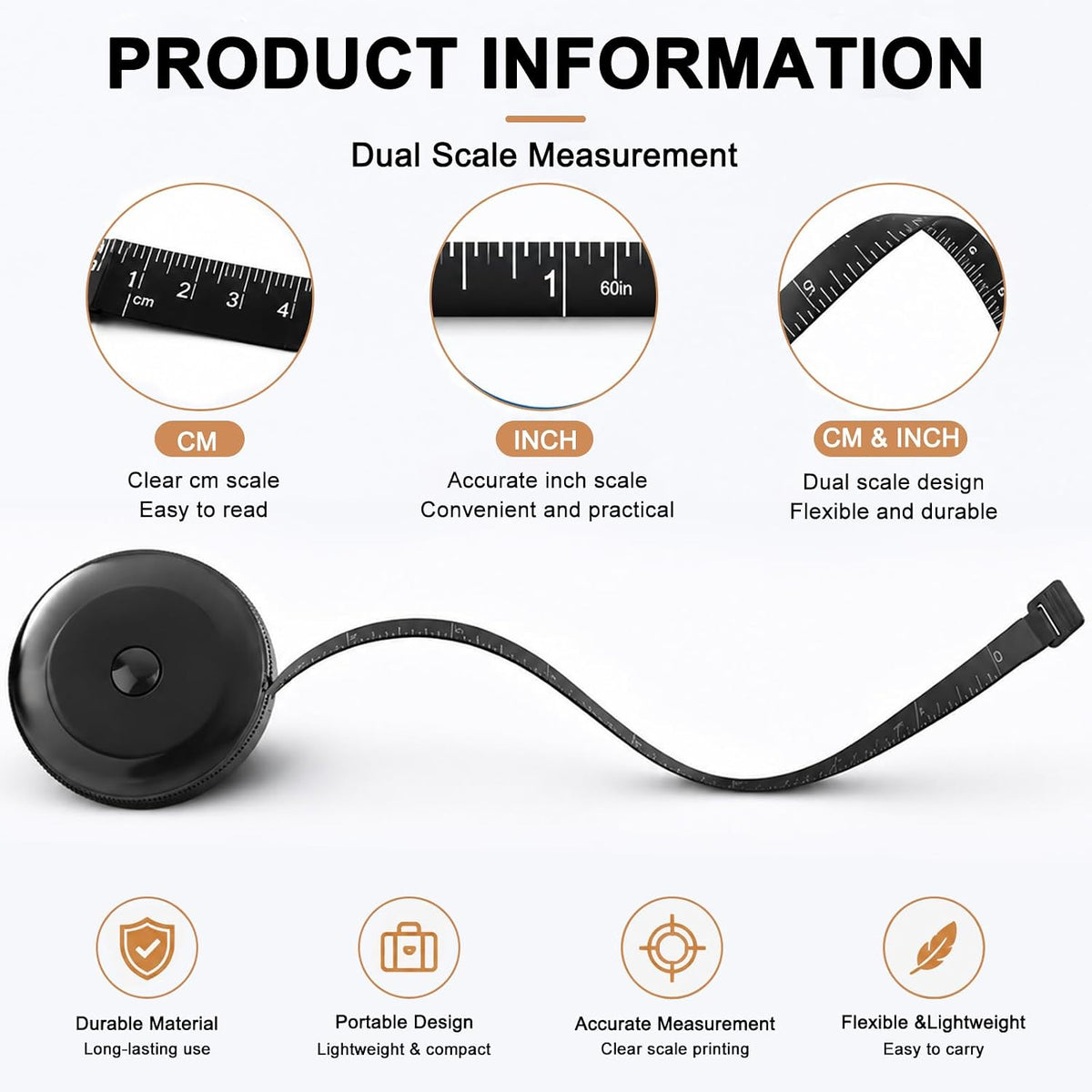GDMINLO 2 Pack Tape Measure Retractable Measuring for Body Fabric