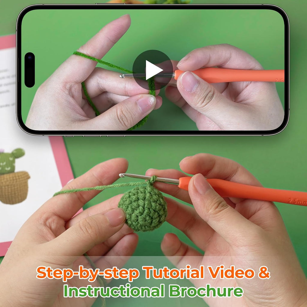 Dasonwin Crochet Kit for Beginners,Crochet Cactus with Step-by-Step