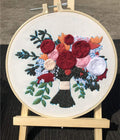 Abillyn Embroidery Starter Kit Rose Bouquet Stamped with Printed