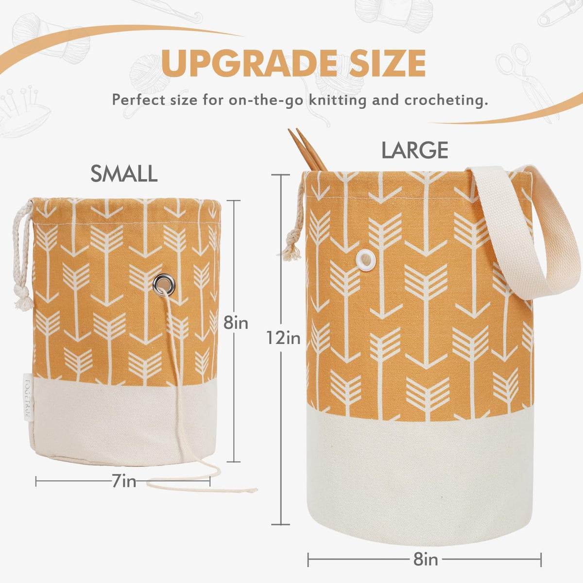 TOGETRUE Knitting/Crochet Storage Bag - Organizer for Travel & Yarn