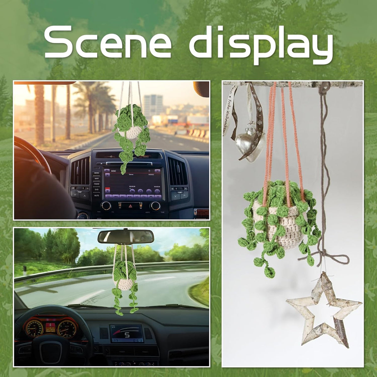 kdafio 3 Pcs Crochet Plants Kit Hanging Plants Crochet Kit for