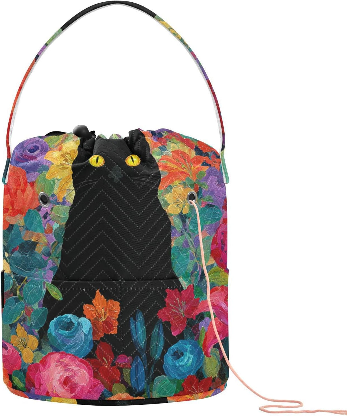 ElliTarr Crochet Bag Yarn Bag with Handle Portable Knitting Project