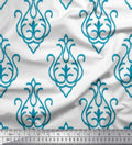 Soimoi Cotton Canvas Fabric Damask Ikat Print Fabric by Yard 56 Inch