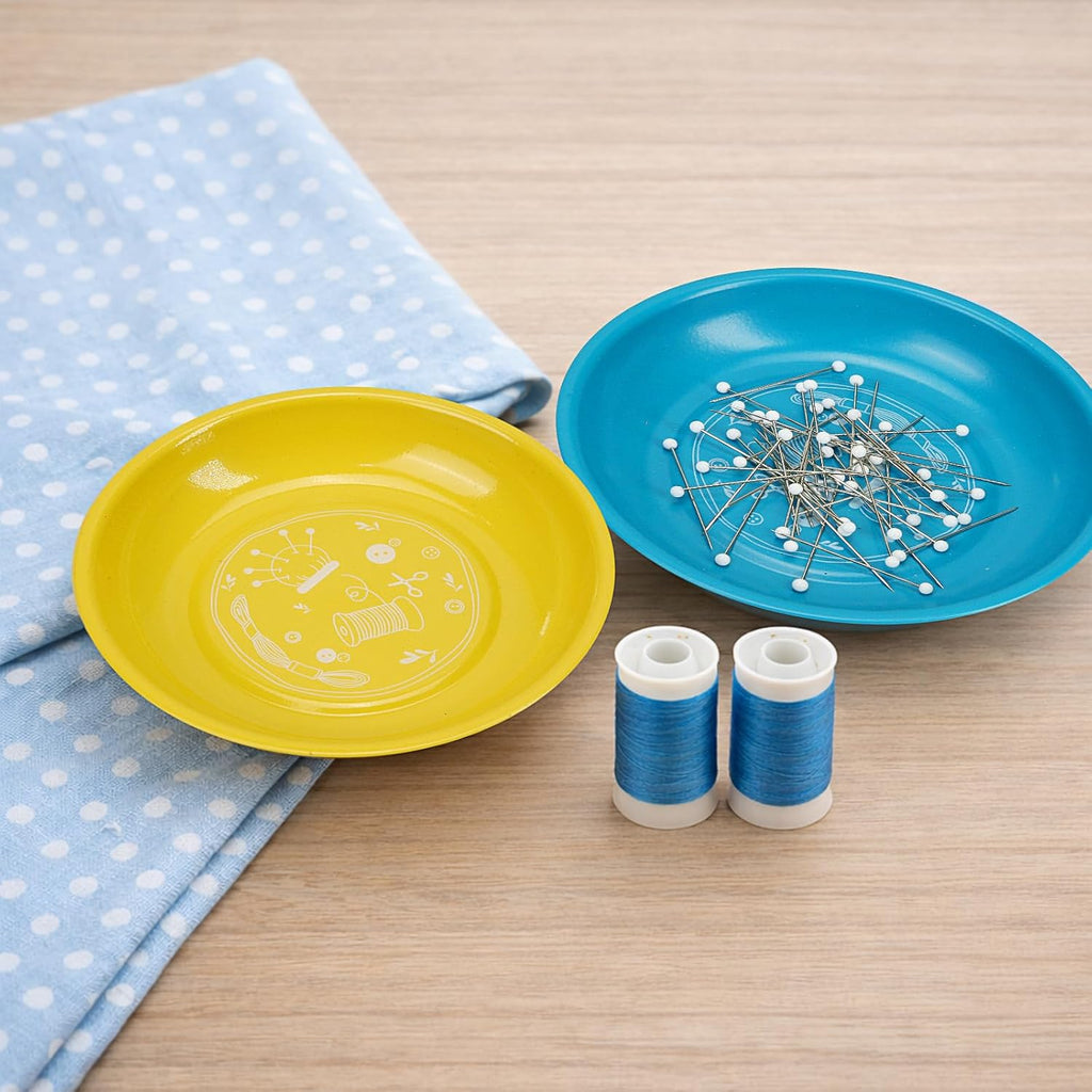 2Pcs Magnetic Bowl Sewing Pin Bobby Holder Storage Tray with 150Pcs