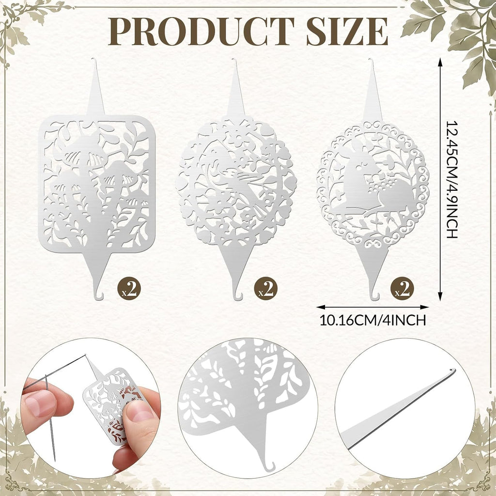 Yuefunny 6 Pcs Woodland Theme Threaders Stainless Steel Needle