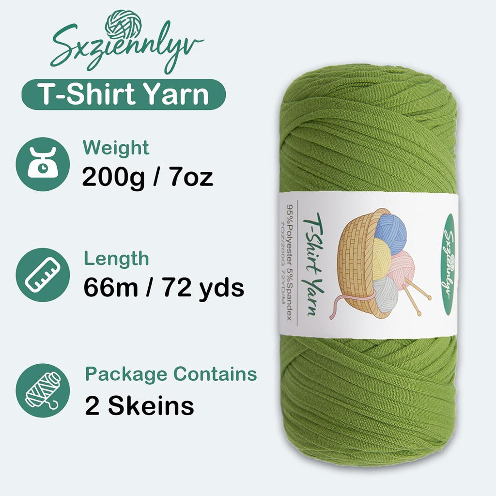 2 Pack T-Shirt Yarn for Crochet 400g/144yds (White&Brown)