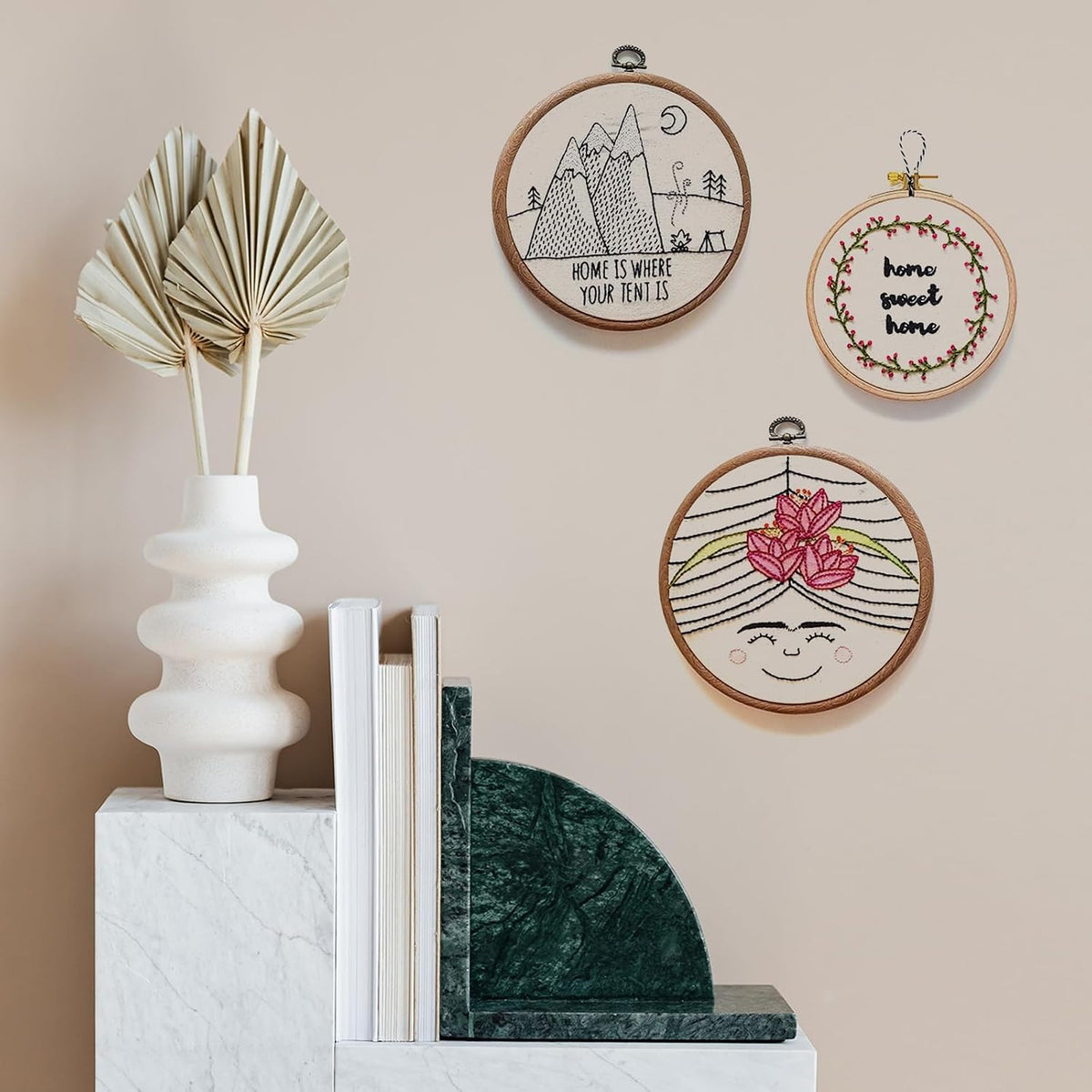 PATIKIL 10x7.1inch Embroidery Hoops, 5Pieces Imitated Wood Oval Frame