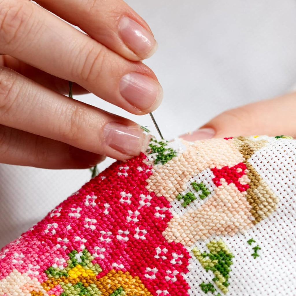 White Cross Stitch Fabric, Polyester Cotton, 2 Sheets for Crafting