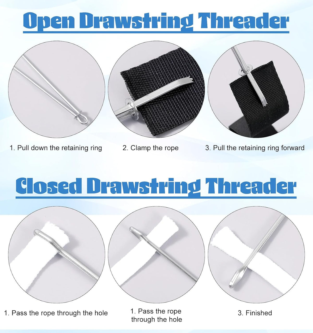 Bodkin Sewing Tool for Elastic, 6Pcs Elastic Threader Tool Threader