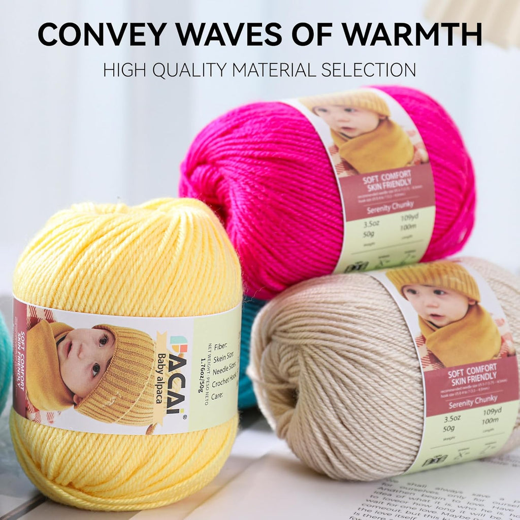 Soft Baby Yarn 30% Alpaca 70% Polyester Hypoallergenic Washable