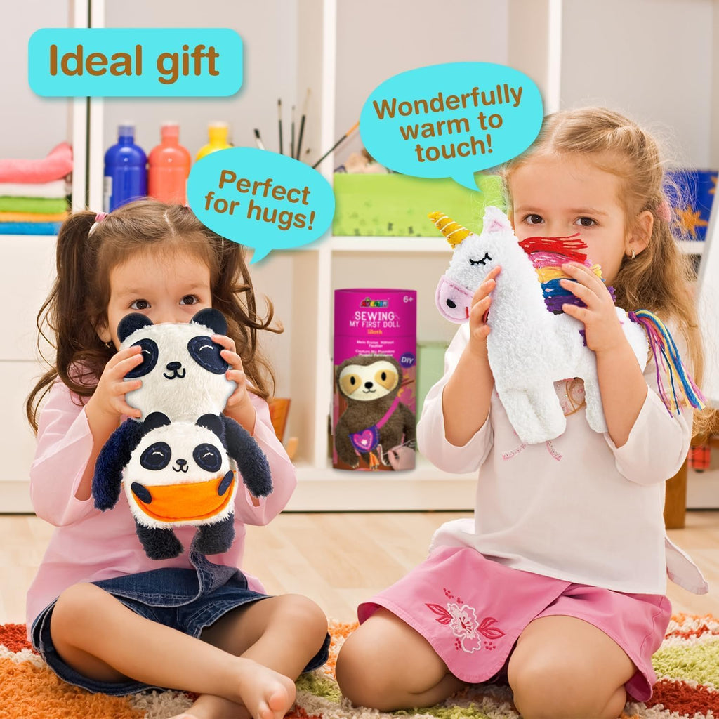 Avenir My First Sewing Kit for Kids 6-8, Sloth Stuffed Animal Craft