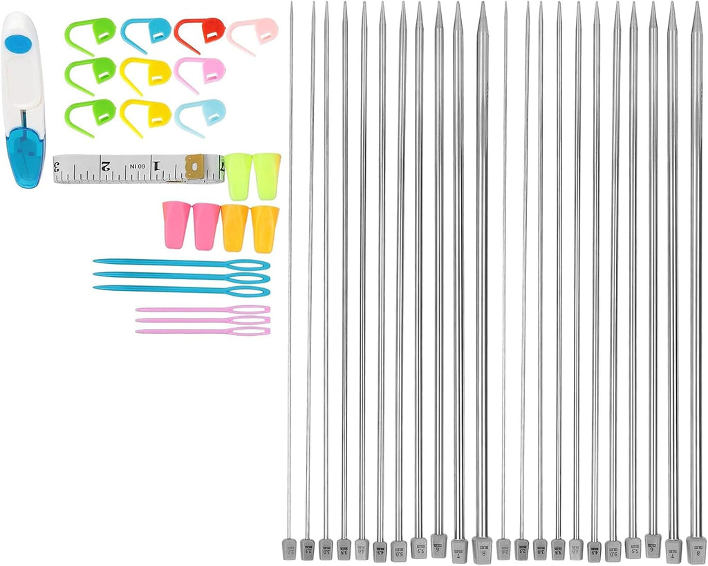 Knitting Needles Set with Rod Needle, Marker Buckle, Measuring Tape