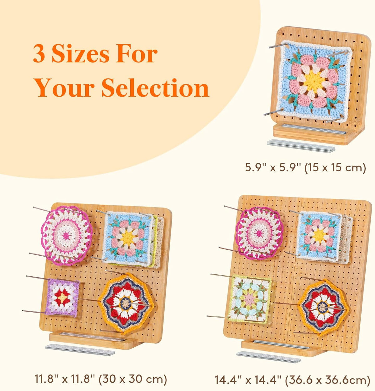 Lifewit 5.9" Crochet Blocking Board with 10 Pegs for Knitting &