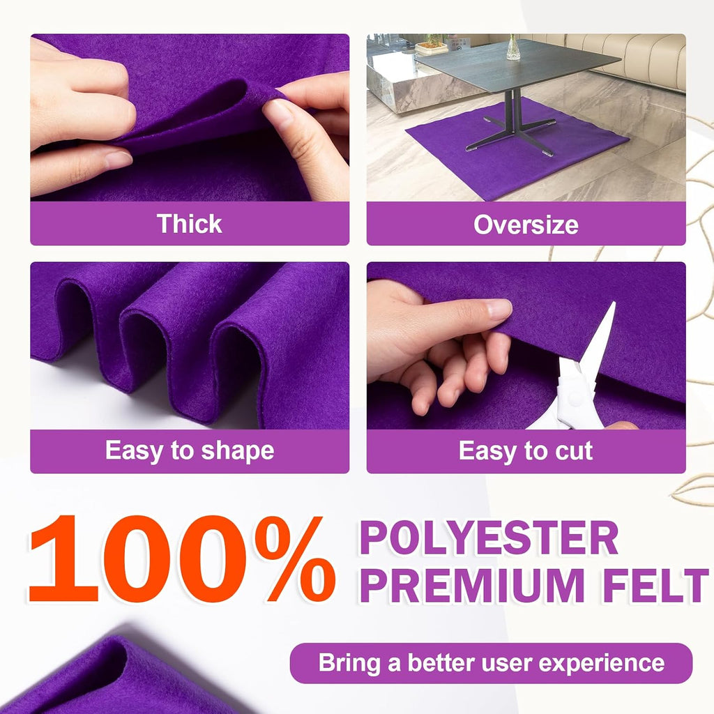 XSEINO Purple Felt Fabric 180" X 36 "(5 Square Yards), 1.4 mm Thick