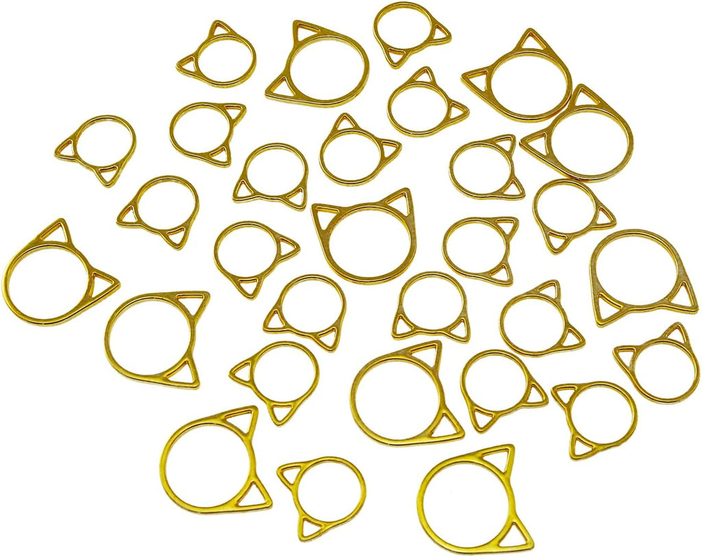 Knitting Marker yyangz 30PCS Gold Zinc Alloy Cat Shape Crochet Stitch