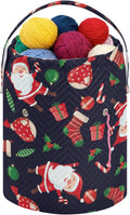 Fustylead Santa Claus and Gift Stockings Yarn Crochet Tote Basket