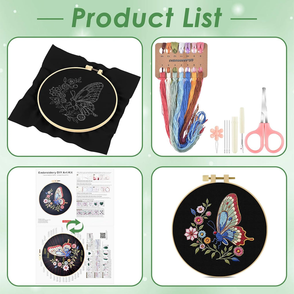 ERKOON Embroidery Kit for Beginners Adult, Cross Stitch Set Include