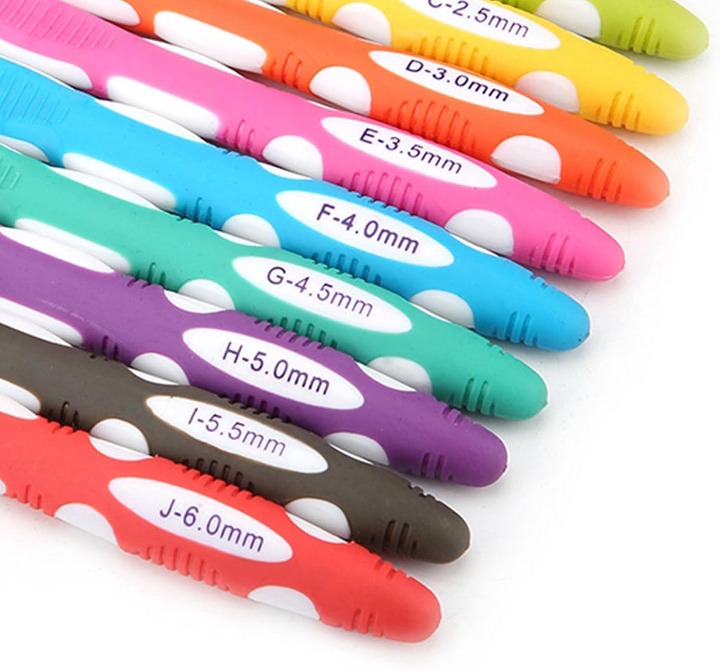 9PCS Crochet Hooks Set, 2mm to 6mm Aluminum Crochet Hooks Knitting