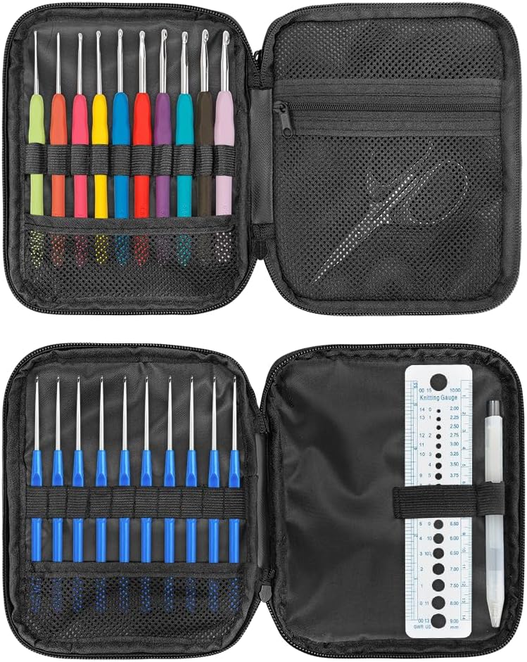 NETILGEN Zipper Storage Organizer Bag for Crochcet Needles and