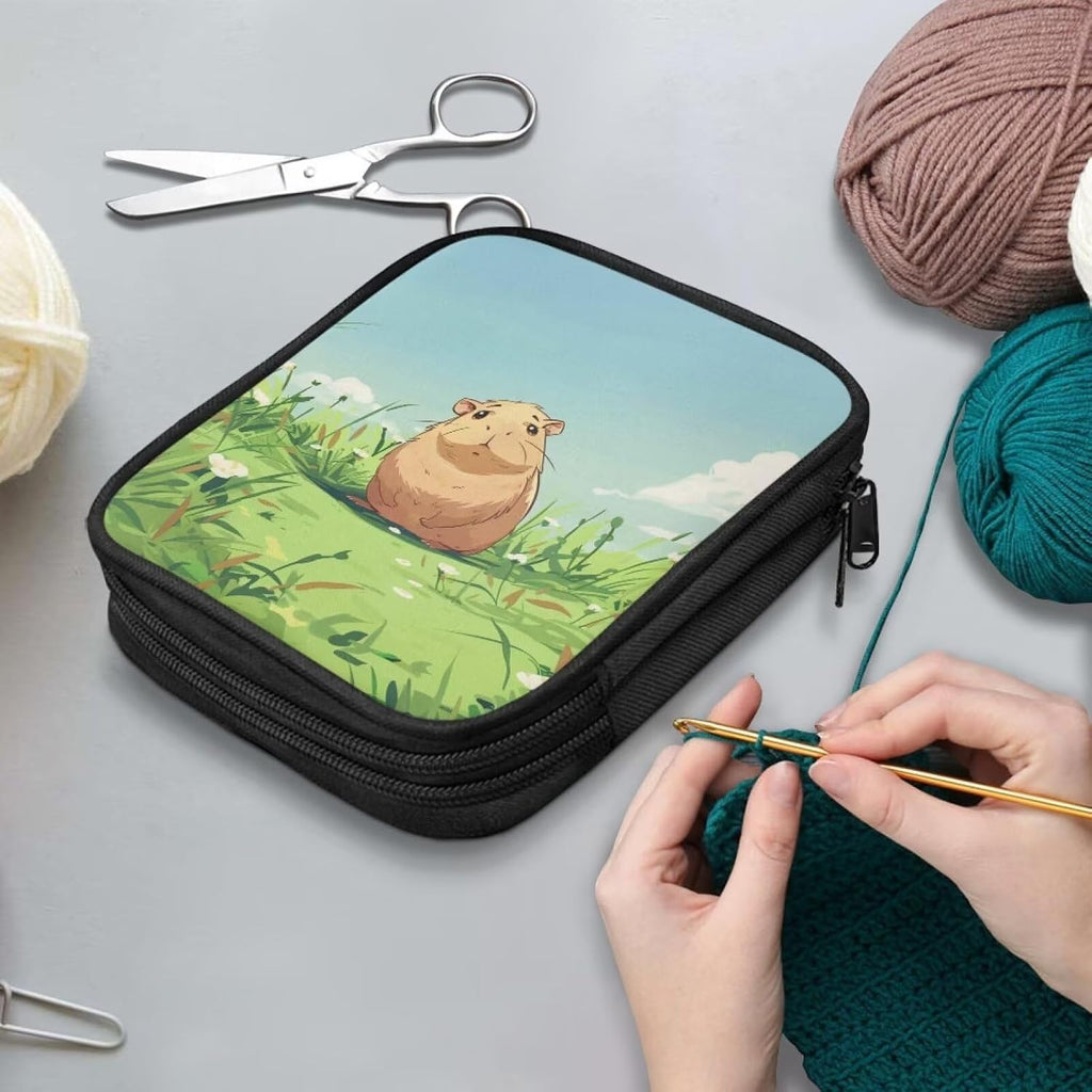 Yorfeemge Hamster Crochet Hook Case Neat and Sturdy Zippered Empty