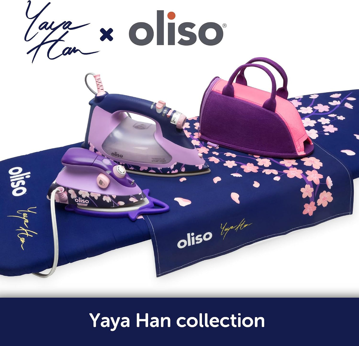 oliso Yaya Han Pressing Cloth for Ironing - Cherry Blossom 24x18