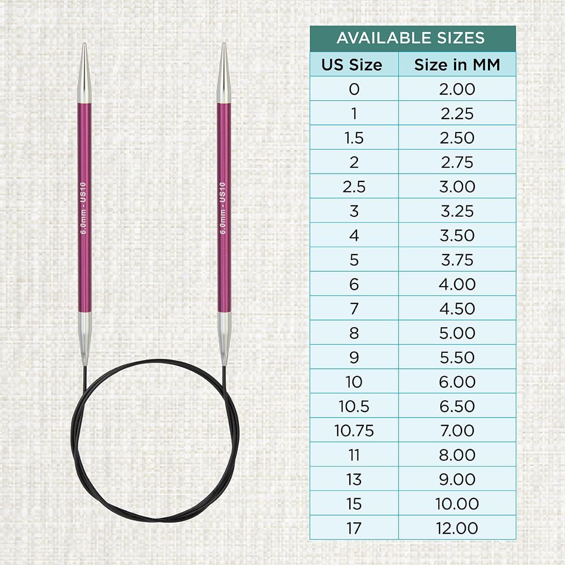 KnitPro Zing Fixed Circular Needles 32" (80cm) | US Size 10 (6mm)