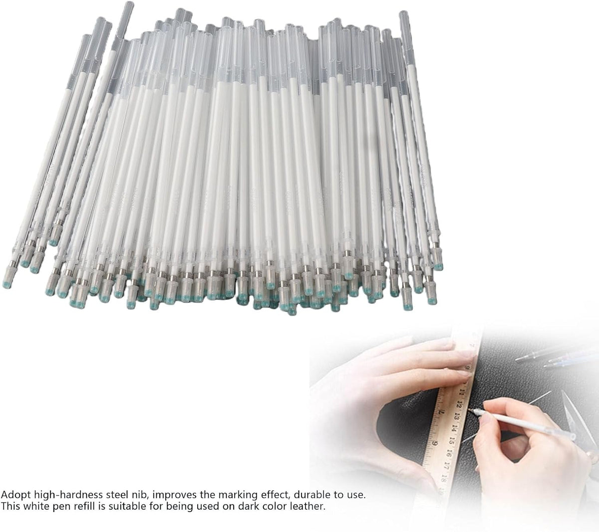 100Pcs Fabric Marking Refills, White, High Temperature Disappearing