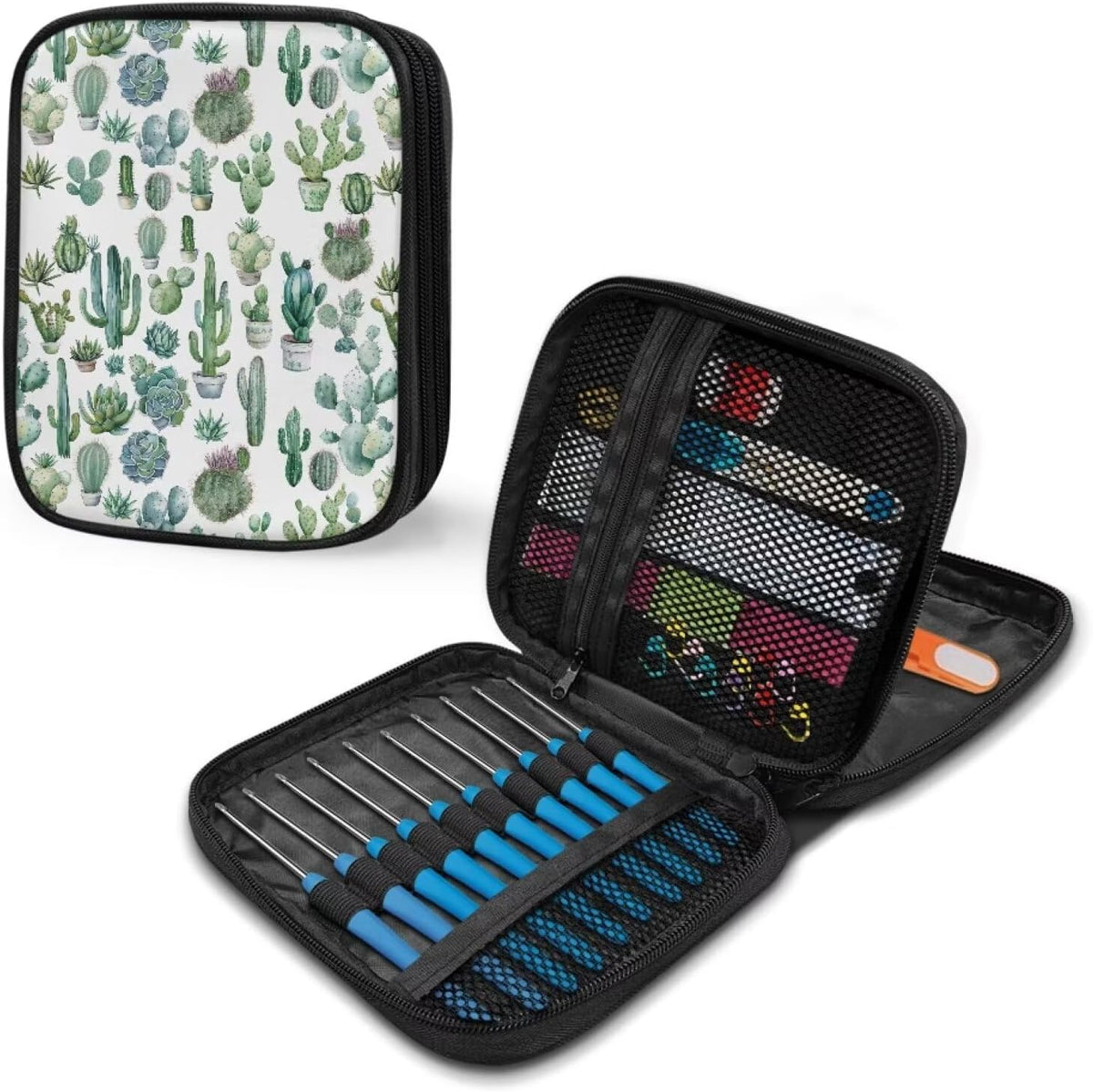 YUVAMAGIMO Cactus Empty Knitting Needles Case Portable Travel Crochet