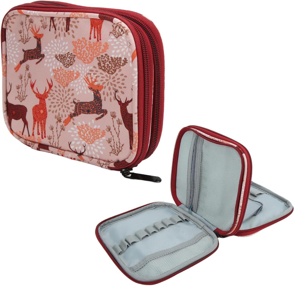 FLEXMAN Crochet Hook Case, Double Layer Handmade Knitting Tool Pouch