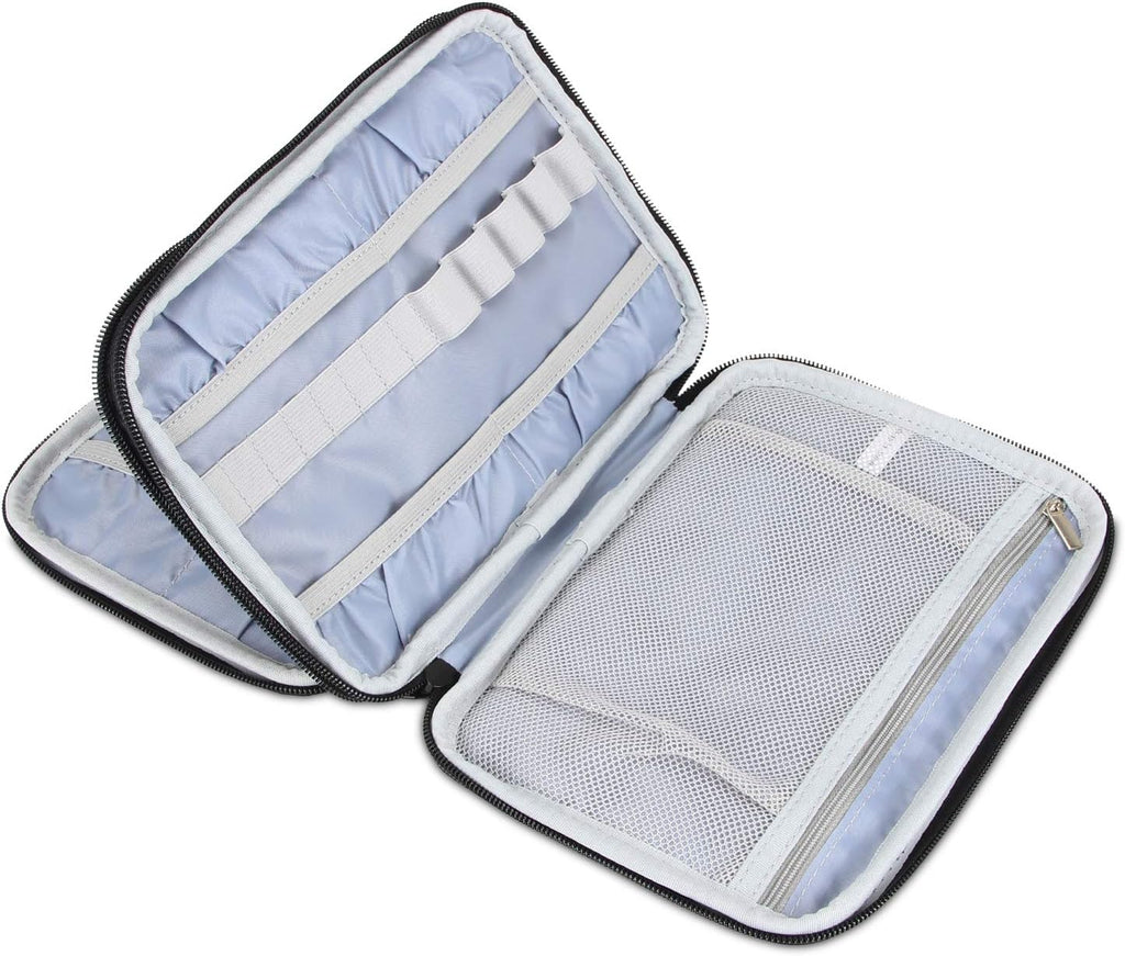 Damero Crochet Hook Case Organizer Empty, Large, Gray Dots