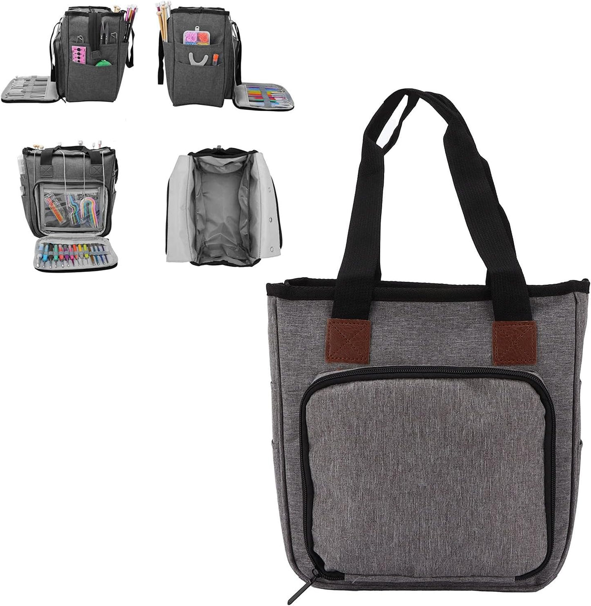 Knitting Tote Bag, Portable Yarn Storage Bag Organizer